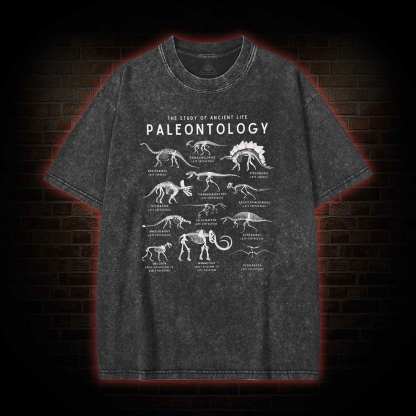 Dinosaur Species Skeleton Washed T-shirt