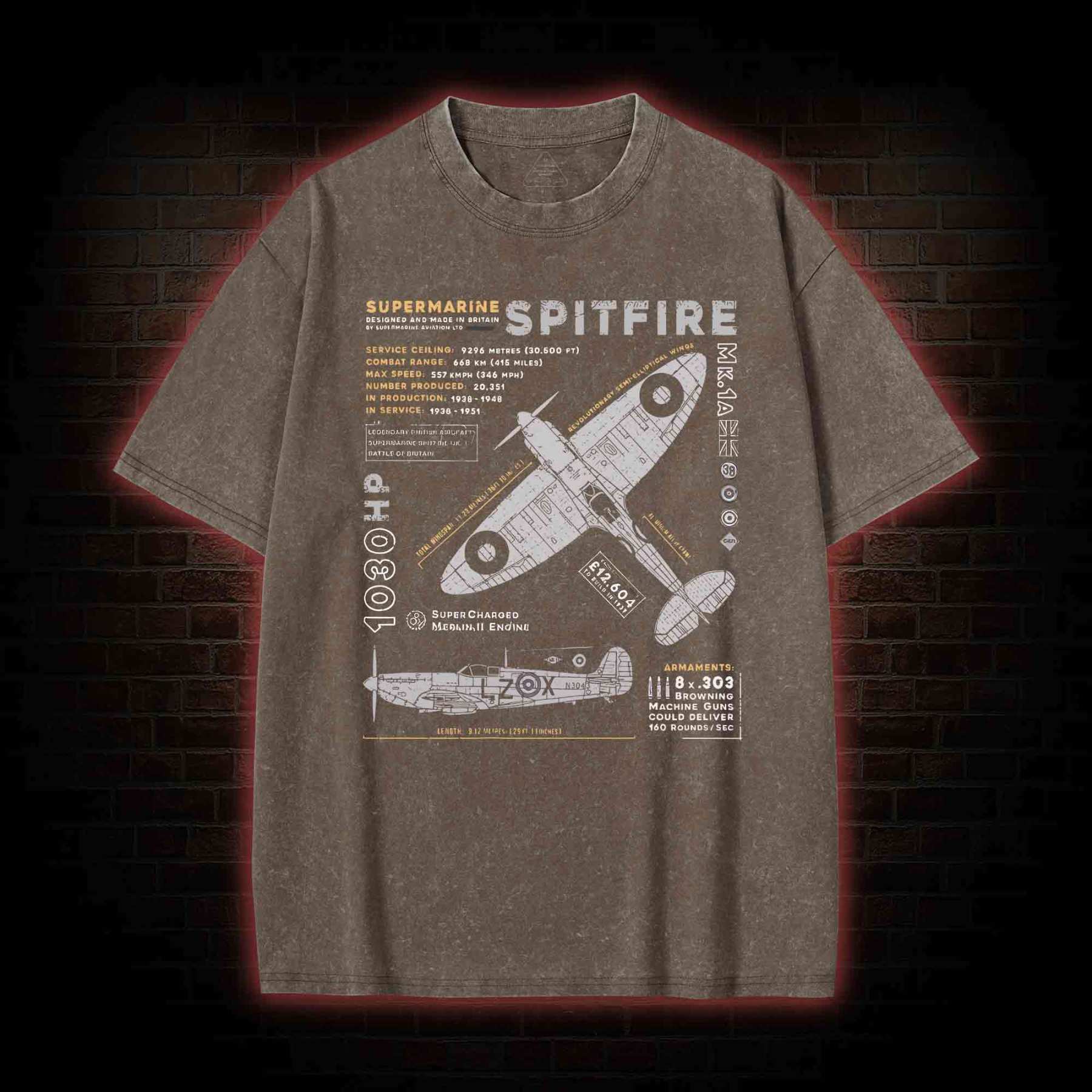 Royal Air Force Marlin Figher Washed T-shirt