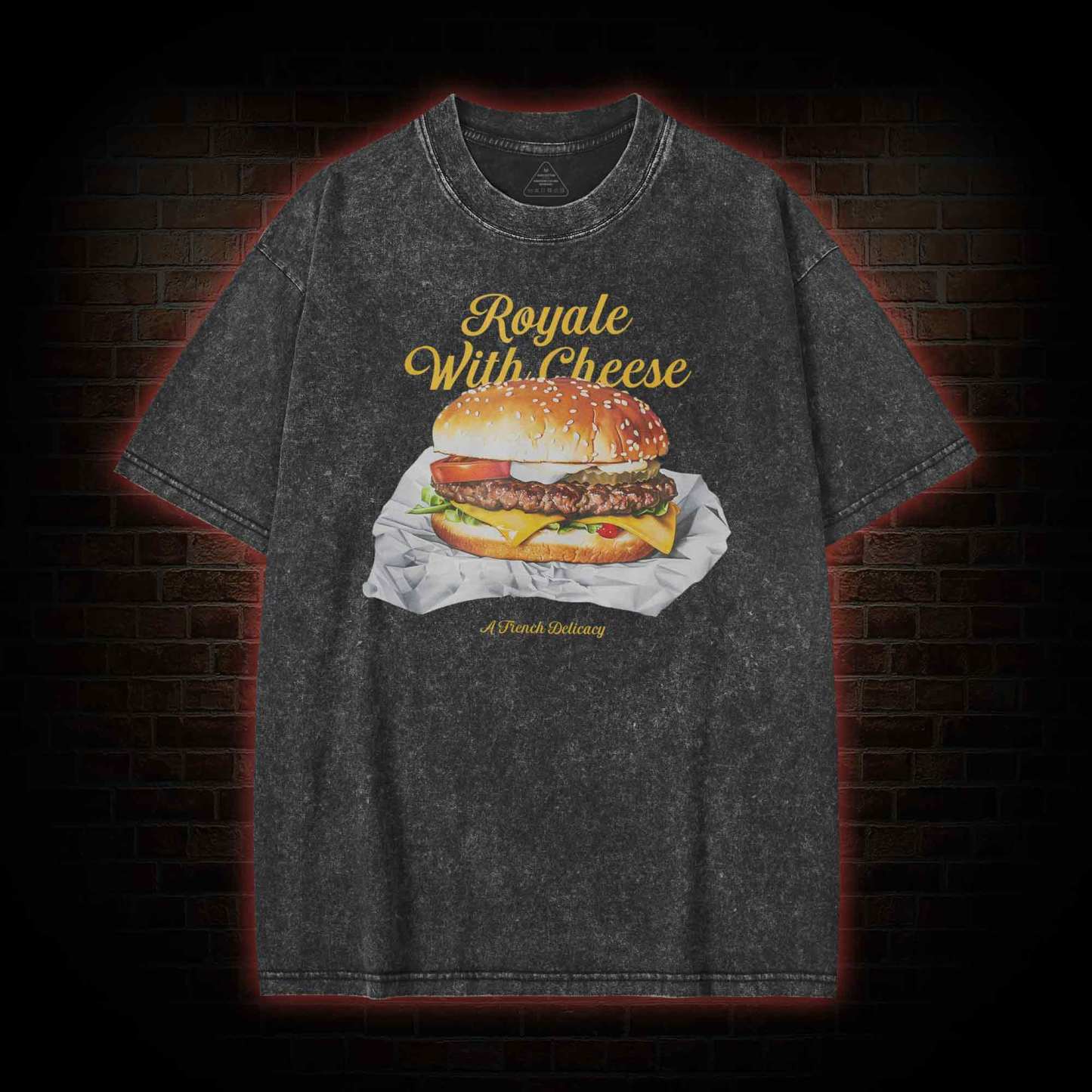 Royale With Cheese Washed T-shirt with Dark Style