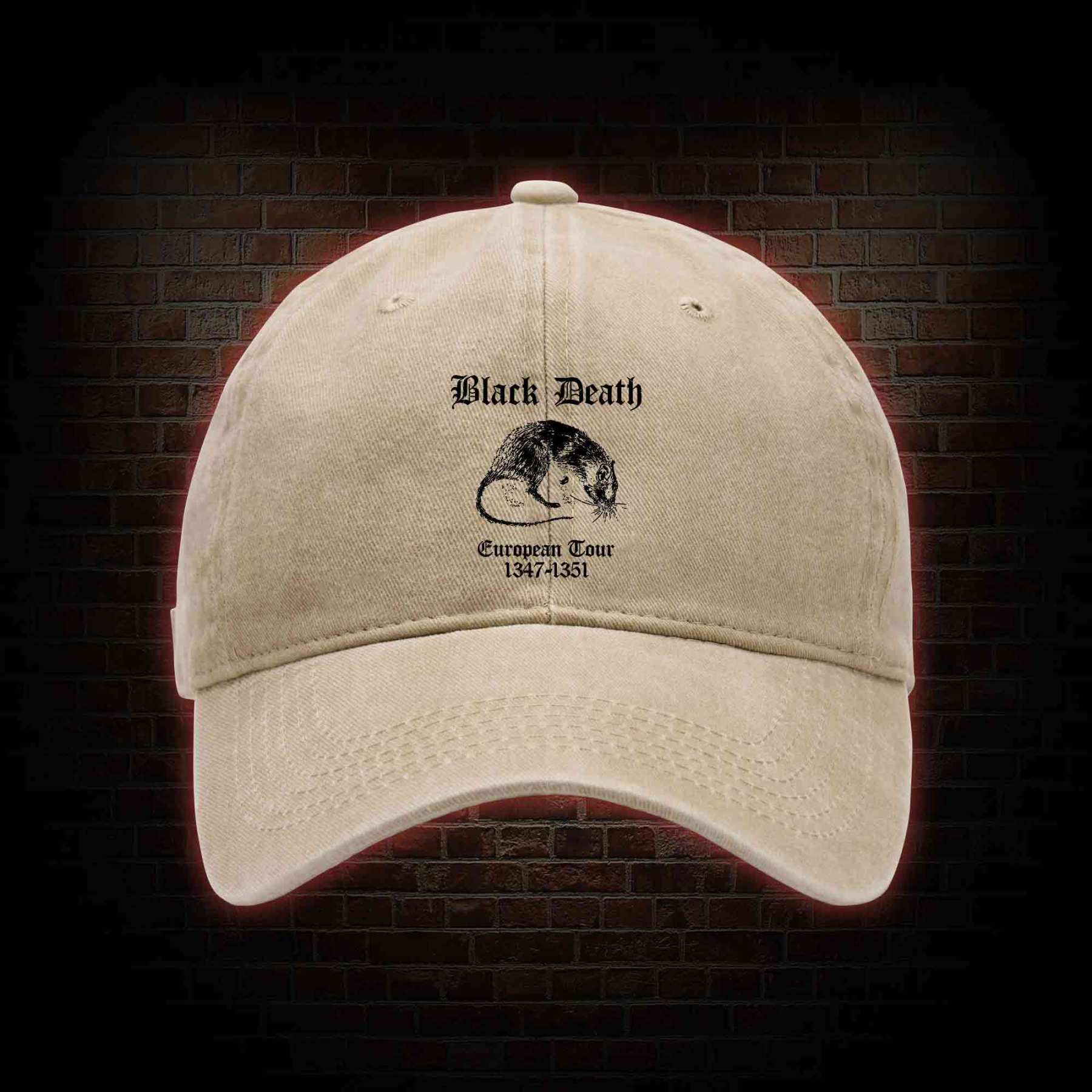 Black Death Washed Vintage Baseball Cap