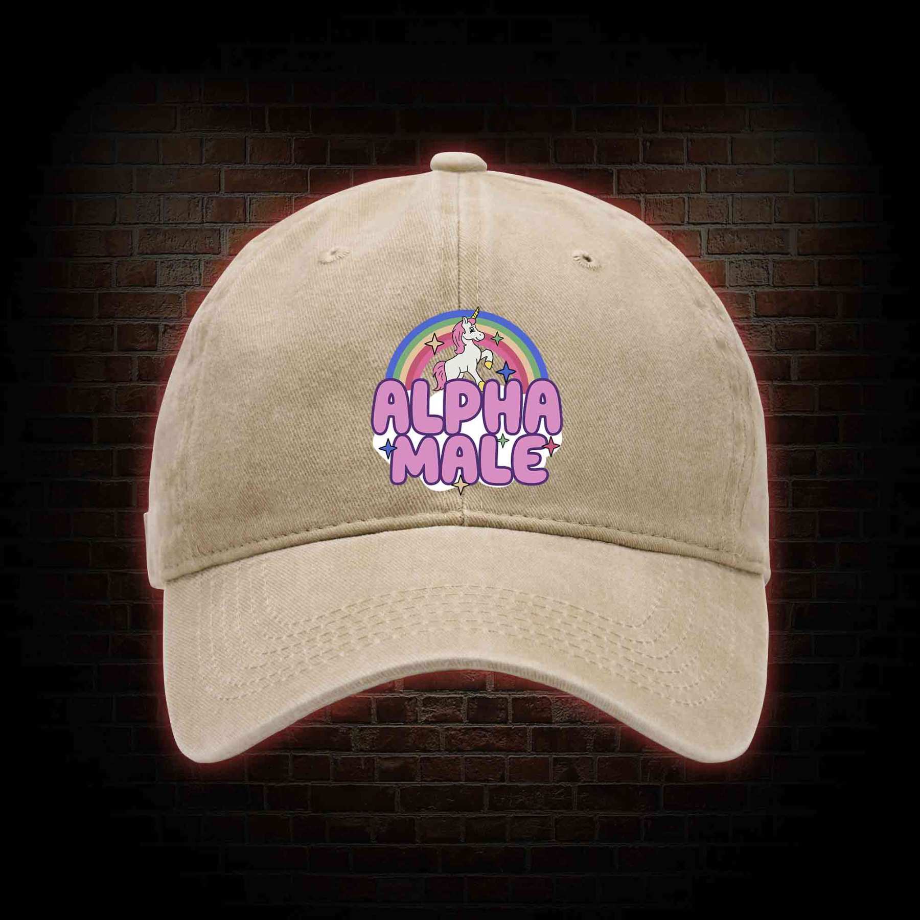 Alpha Male Washed Vintage Baseball Cap