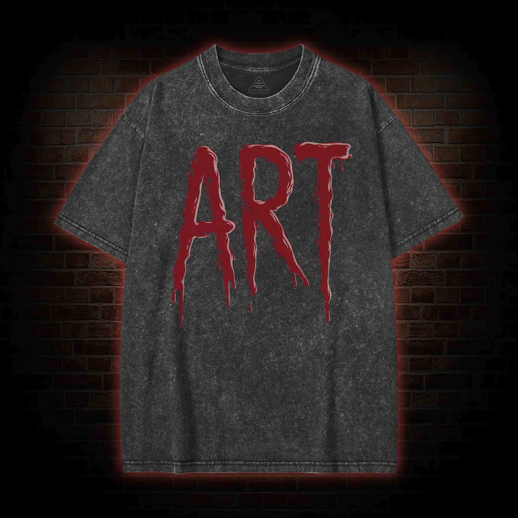 Art Washed T-shirt with Dark Style