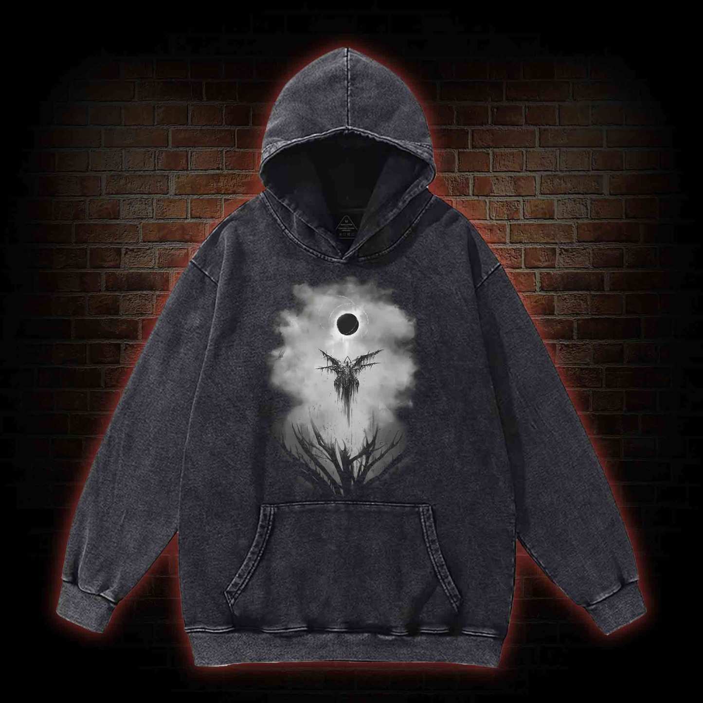 Angel of Death Washed Hoodie with Dark Style
