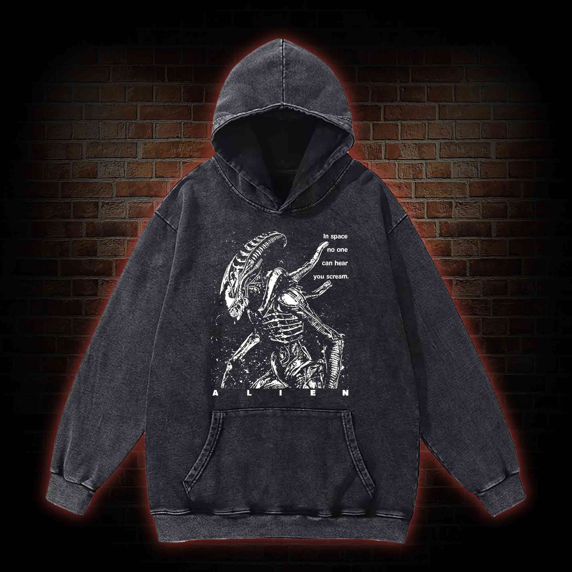 No One Can Hear You Scream Washed Hoodie