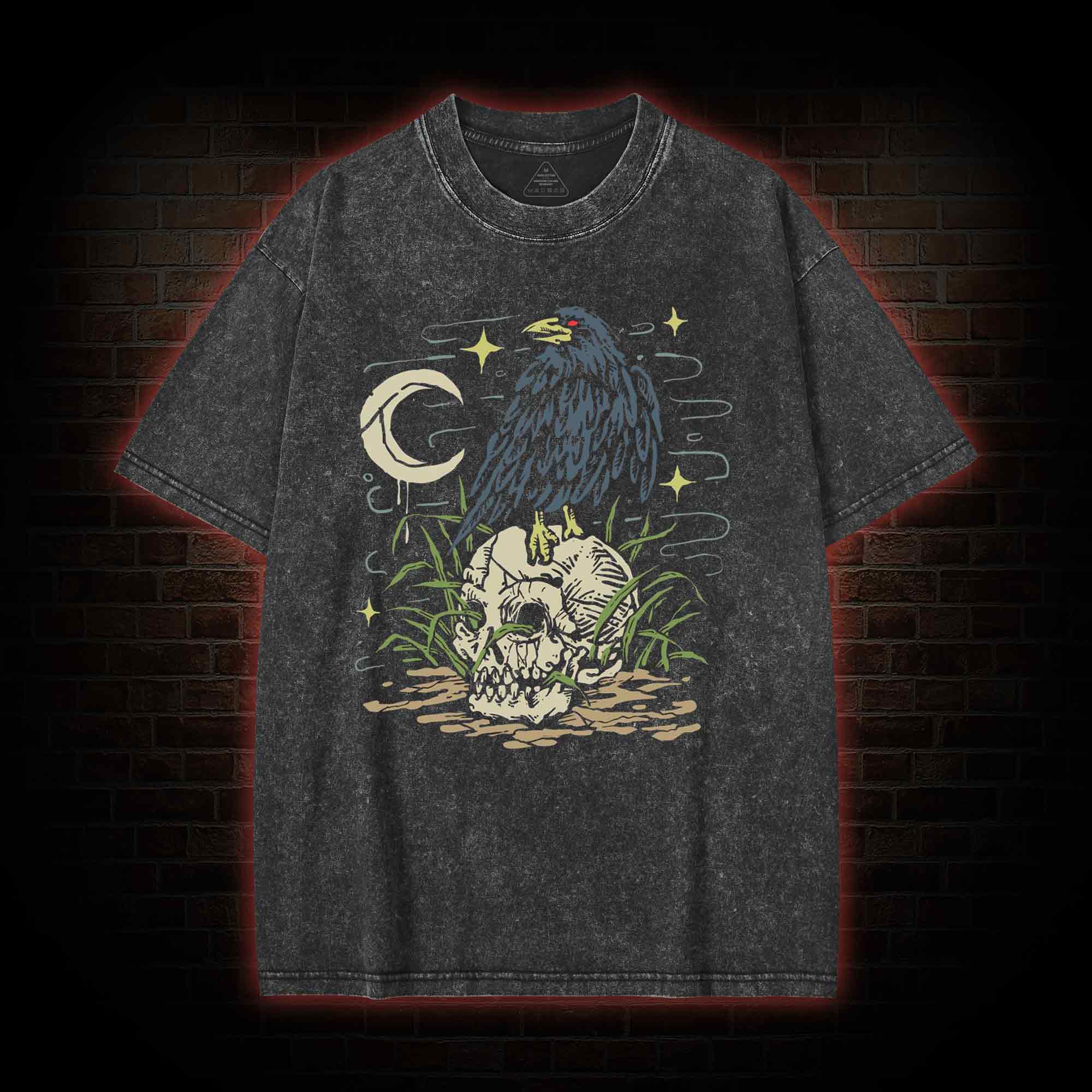 Crow and Skull Washed T-shirt