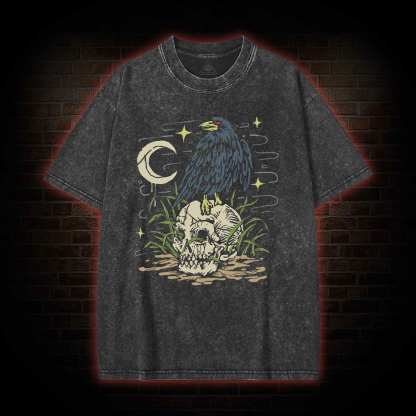 Crow and Skull Washed T-shirt