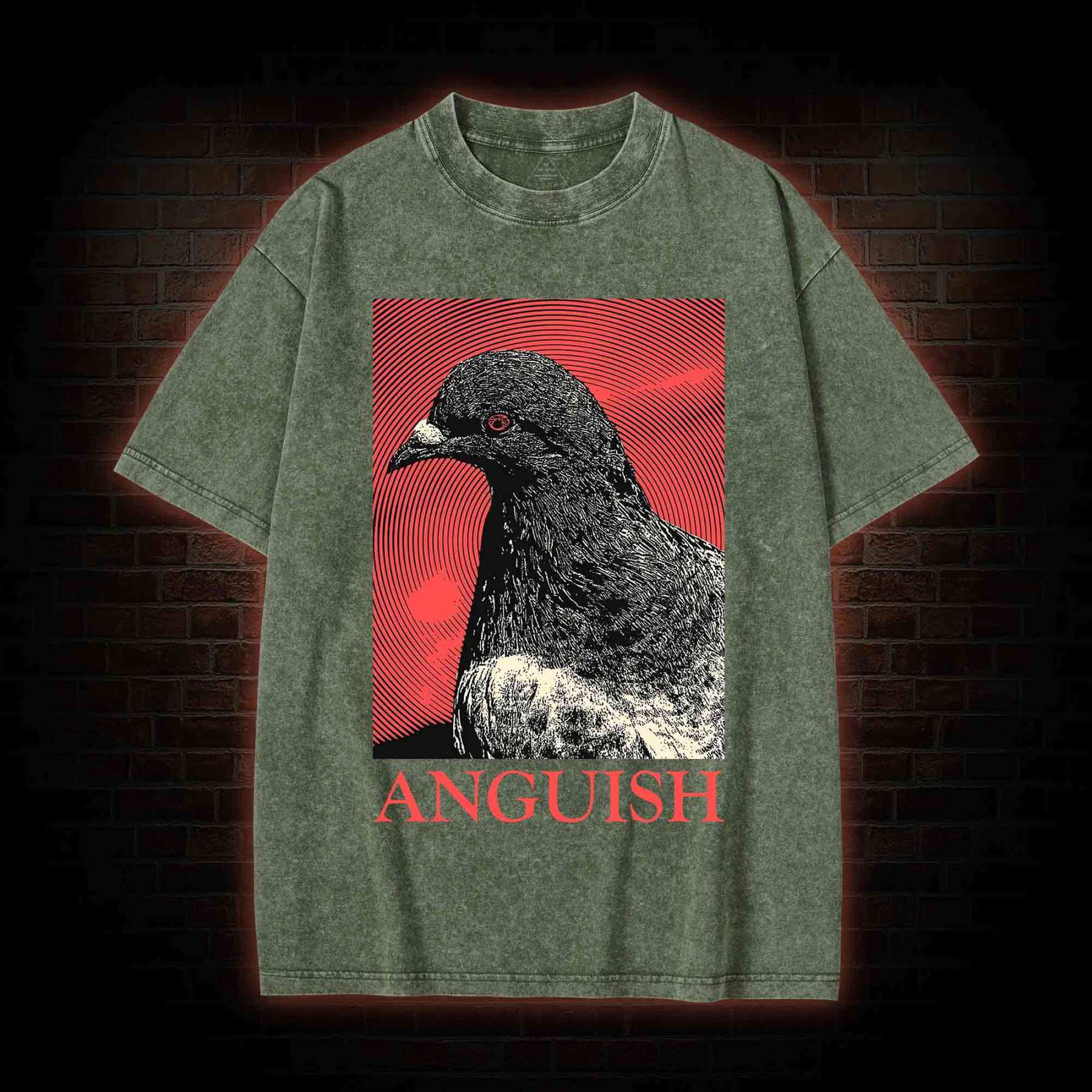 Anguish Pigeon Washed T-shirt