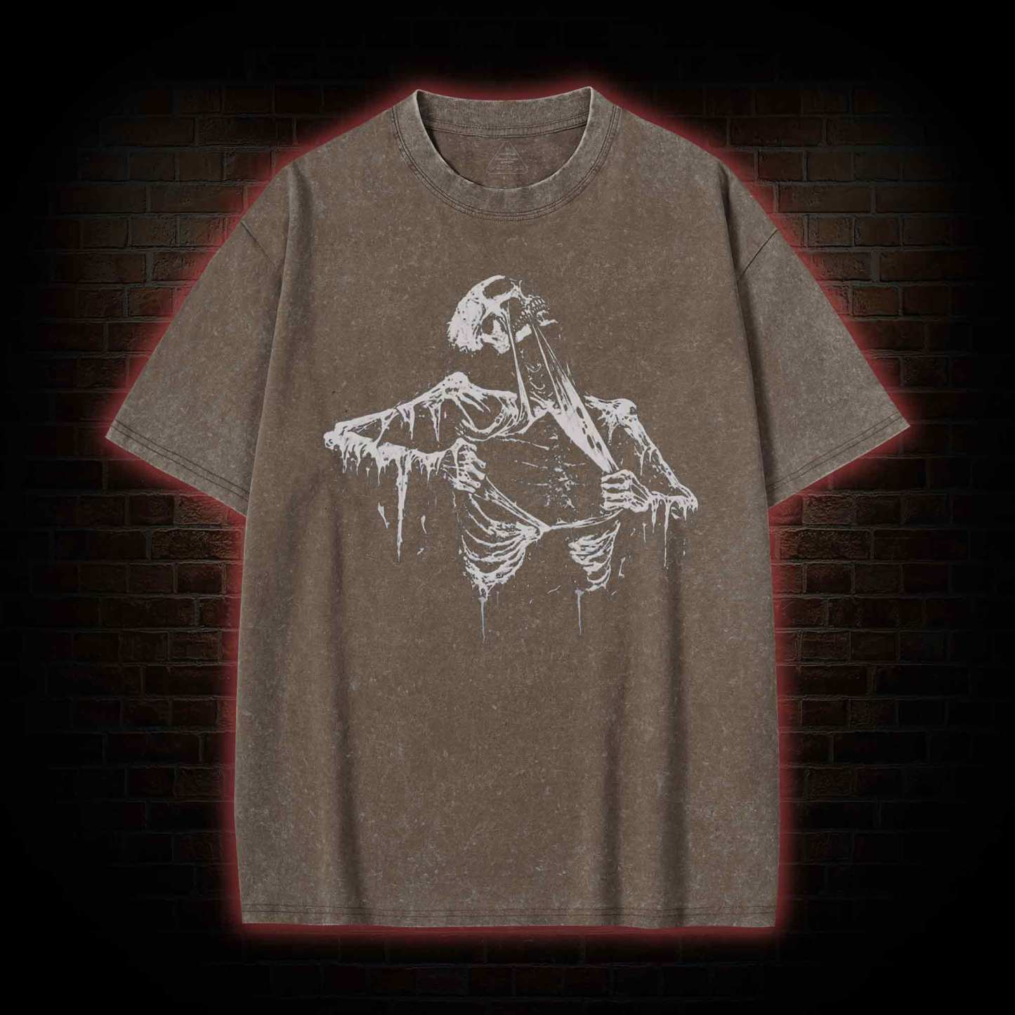 Skeleton Ripping Rib Cage Washed T-shirt