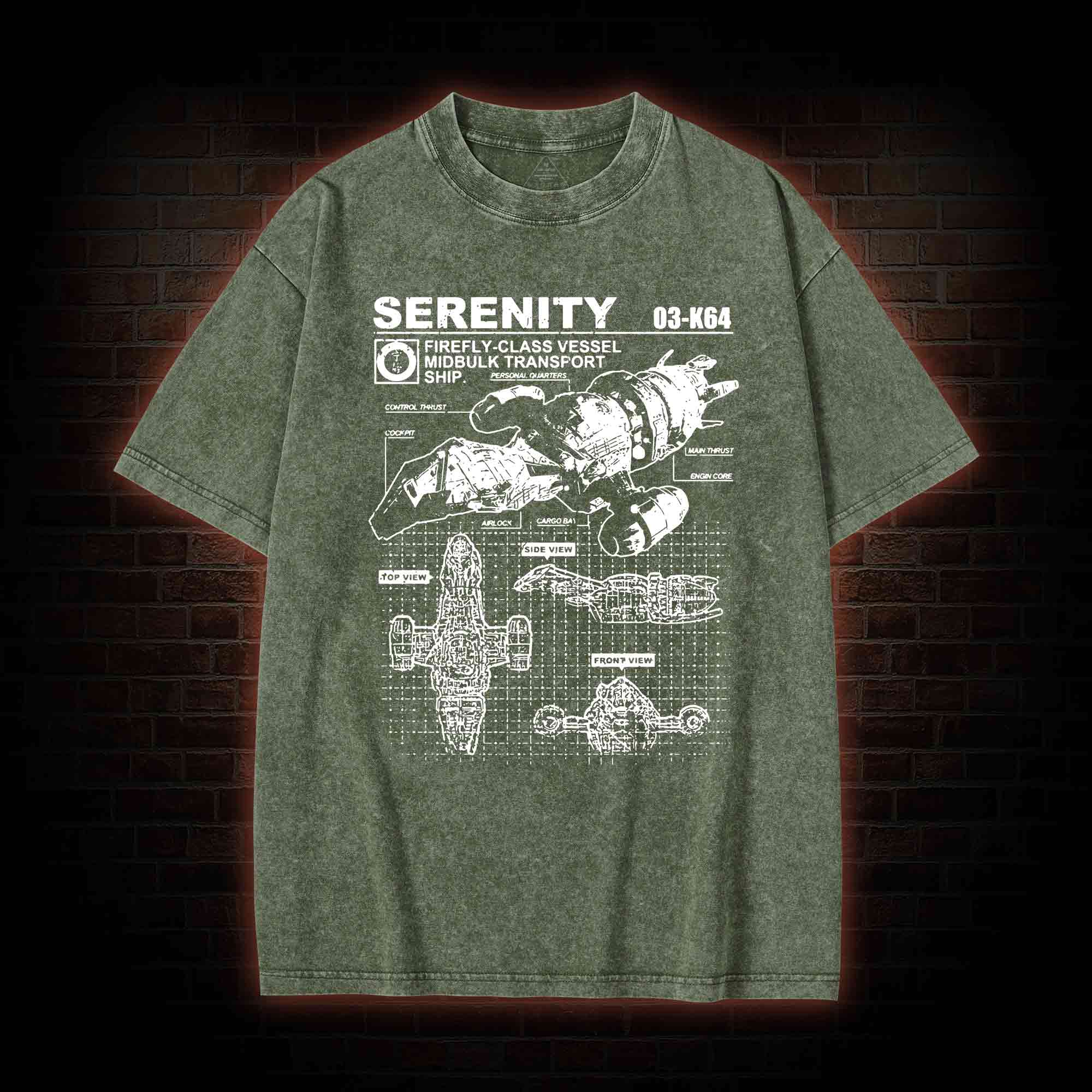 Firefly vessel Washed T-shirt