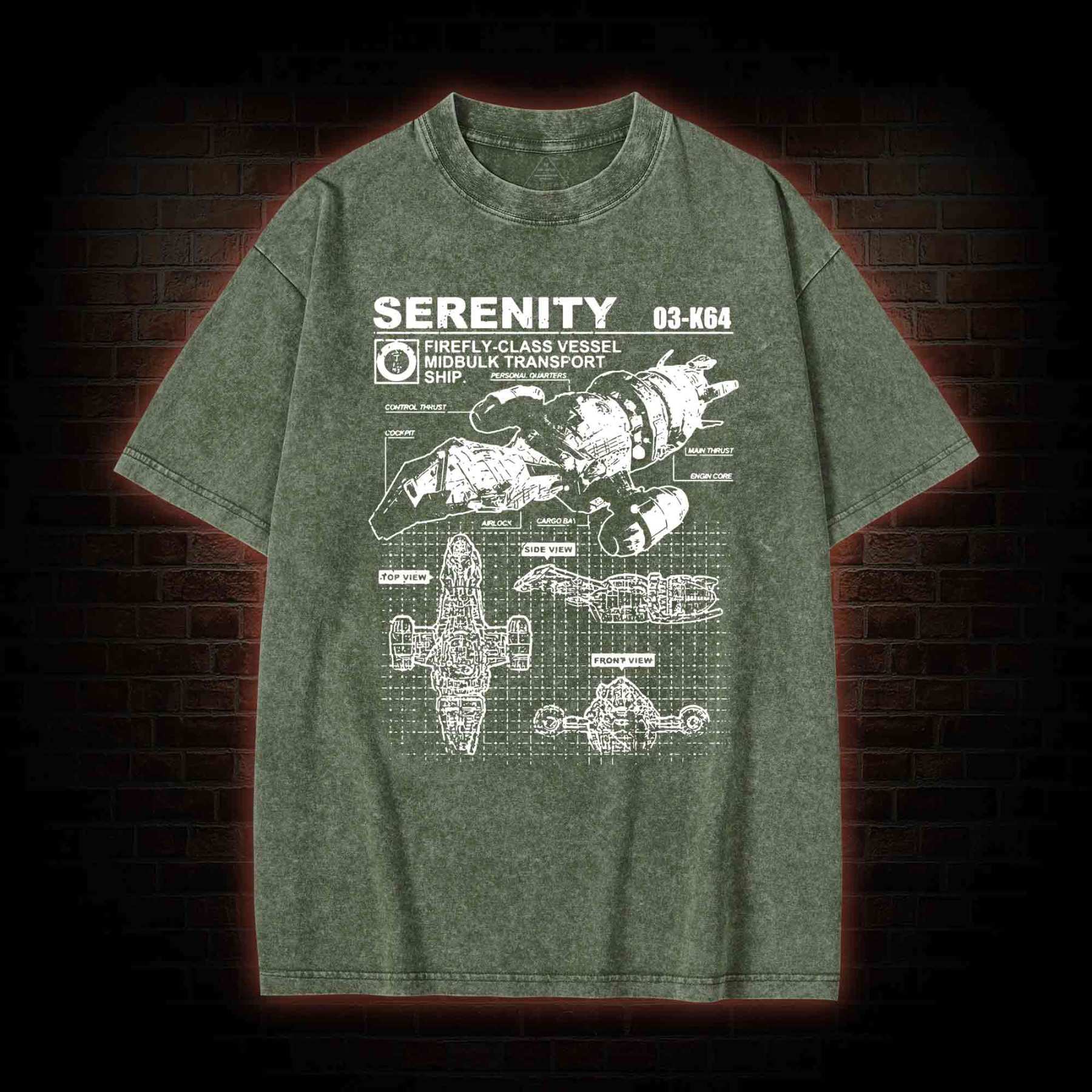 Firefly vessel Washed T-shirt