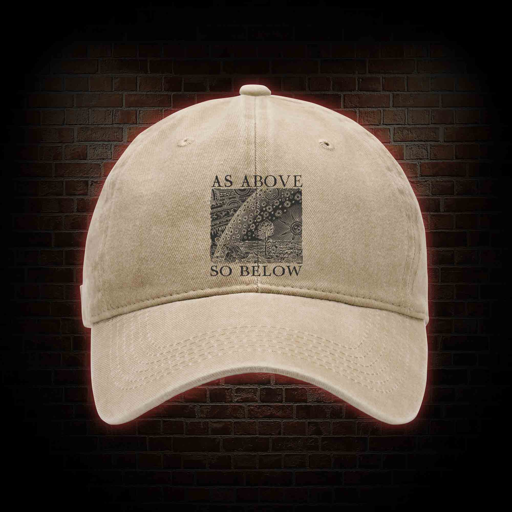 As Above So Below Washed Vintage Baseball Cap
