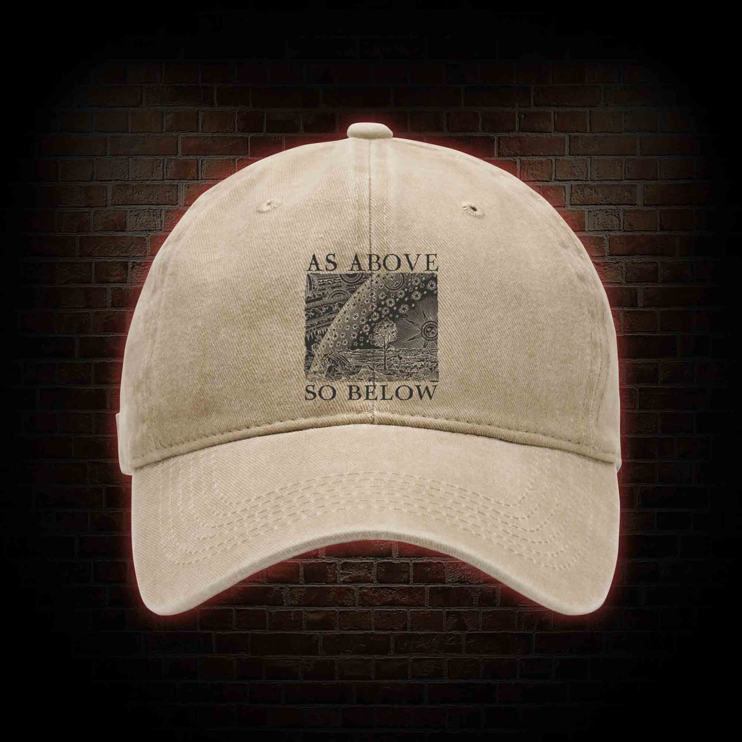 As Above So Below Washed Vintage Baseball Cap