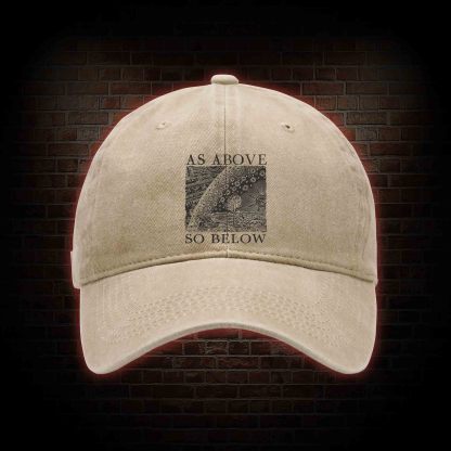 As Above So Below Washed Vintage Baseball Cap