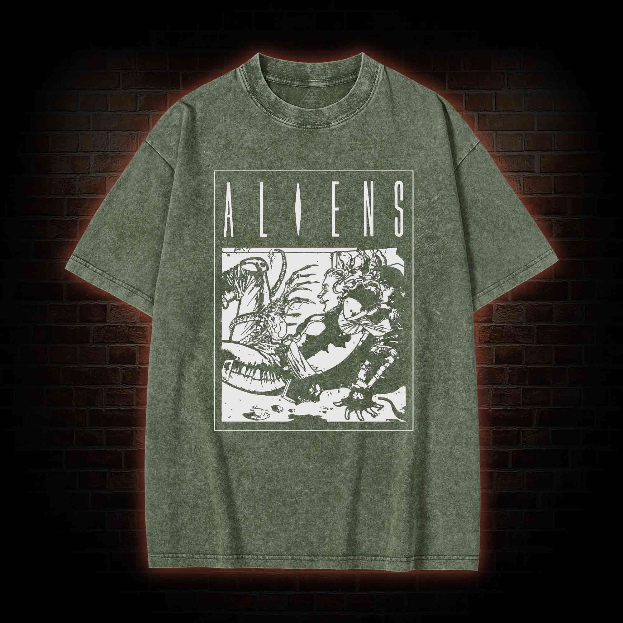 Alien Face Hugger Washed T-shirt