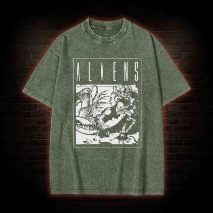 Alien Face Hugger Washed T-shirt