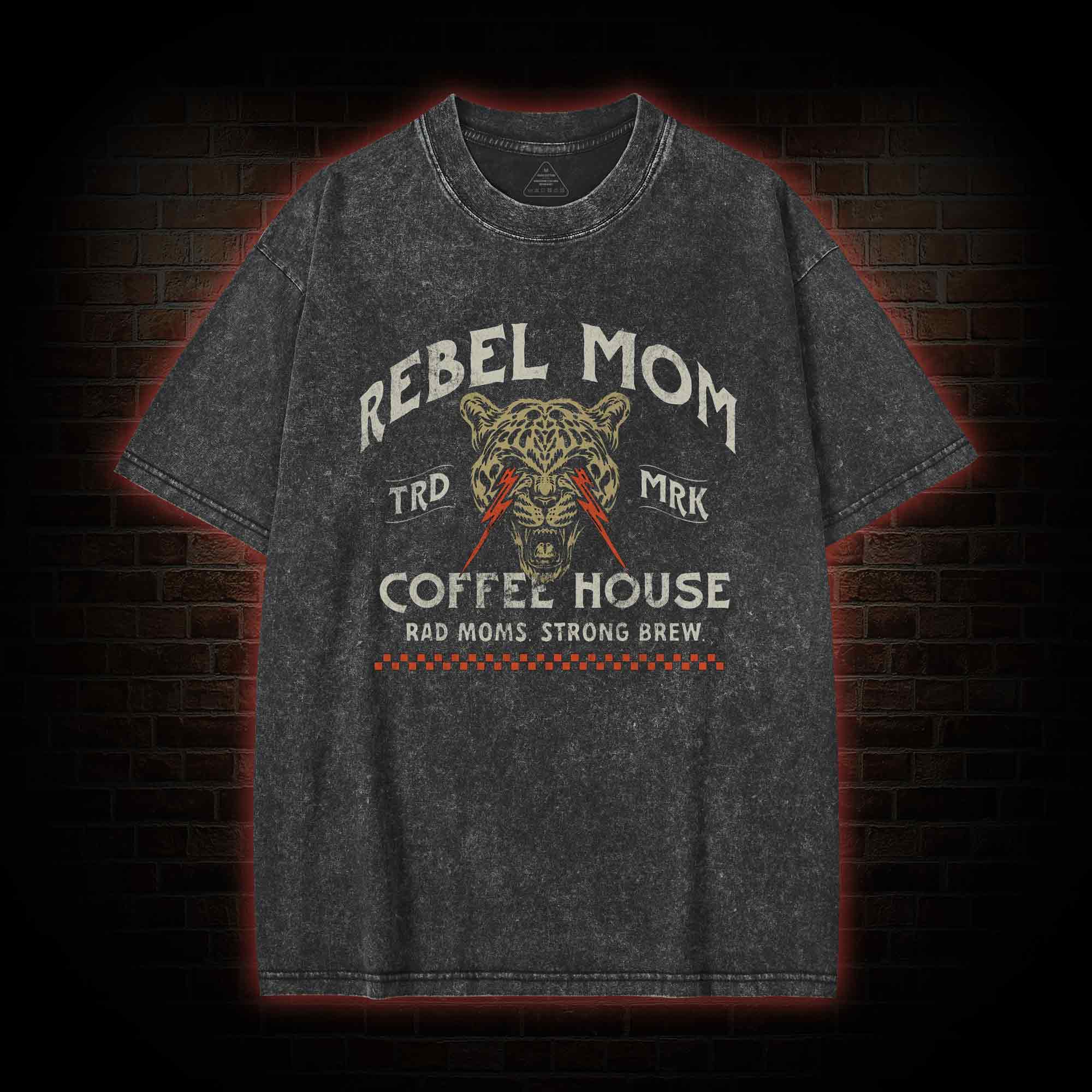 Rebel Mom Coffee House Washed T-shirt