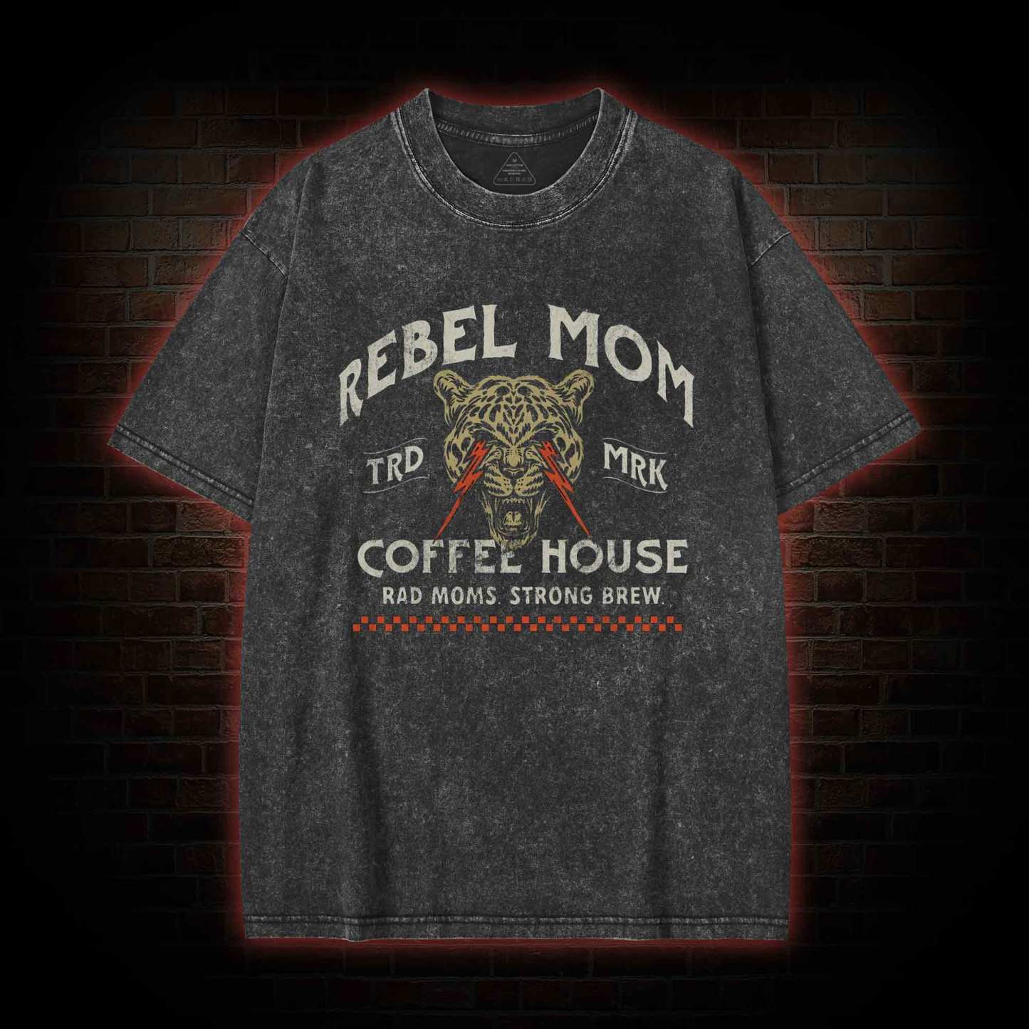 Rebel Mom Coffee House Washed T-shirt
