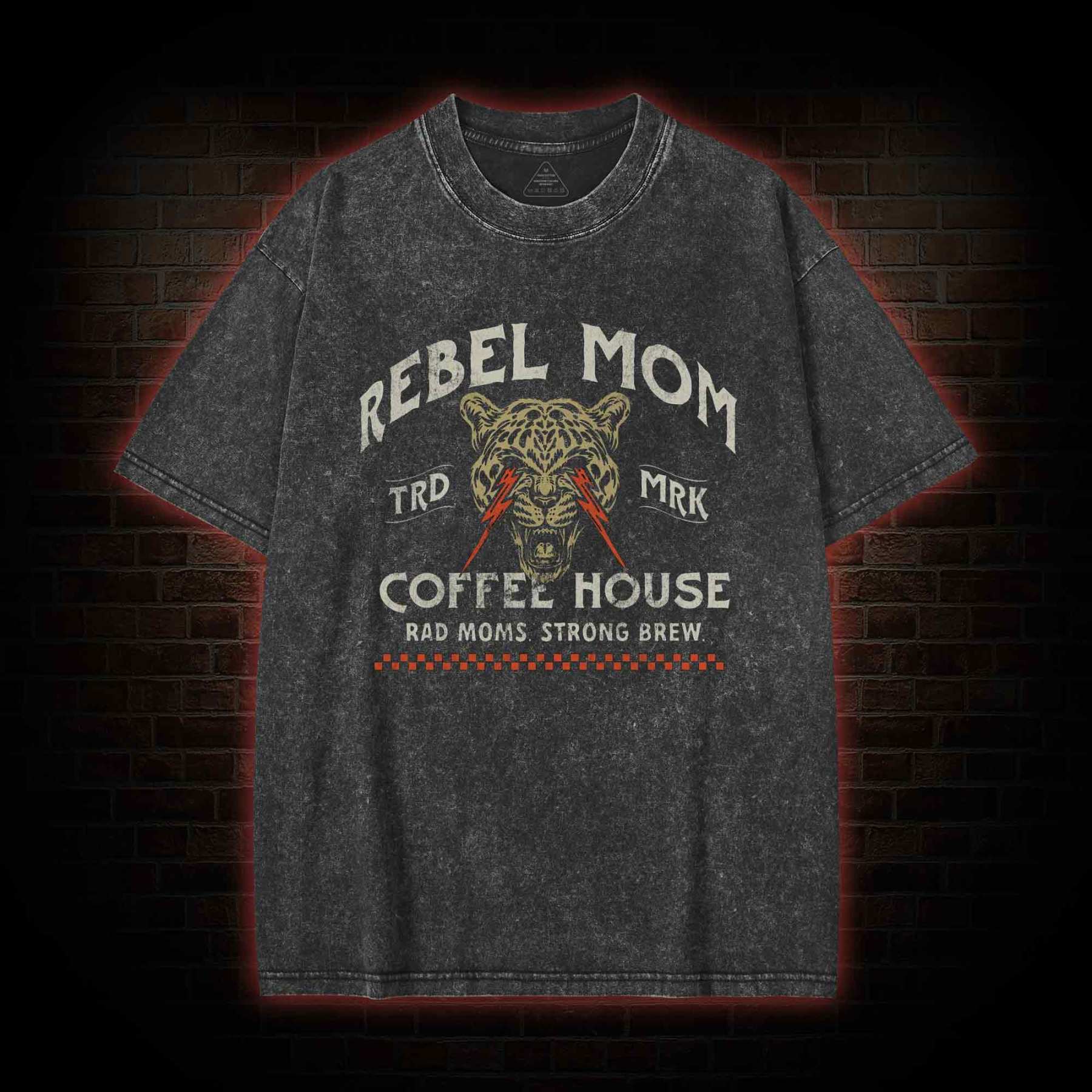 Rebel Mom Coffee House Washed T-shirt