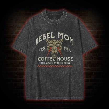 Rebel Mom Coffee House Washed T-shirt