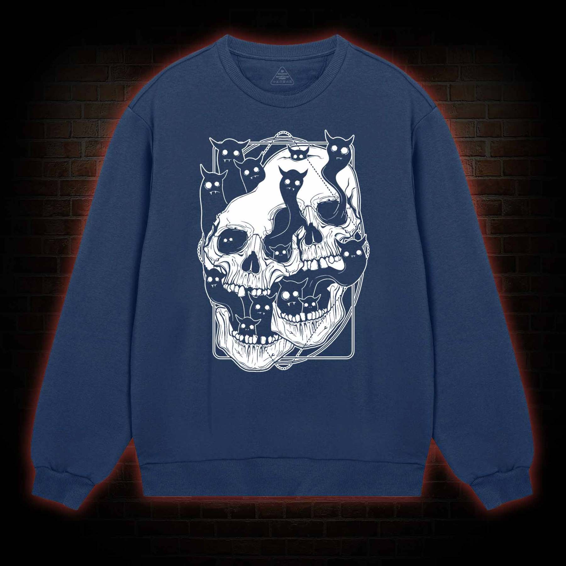 Cat Ghost Double Skull Sweatshirt