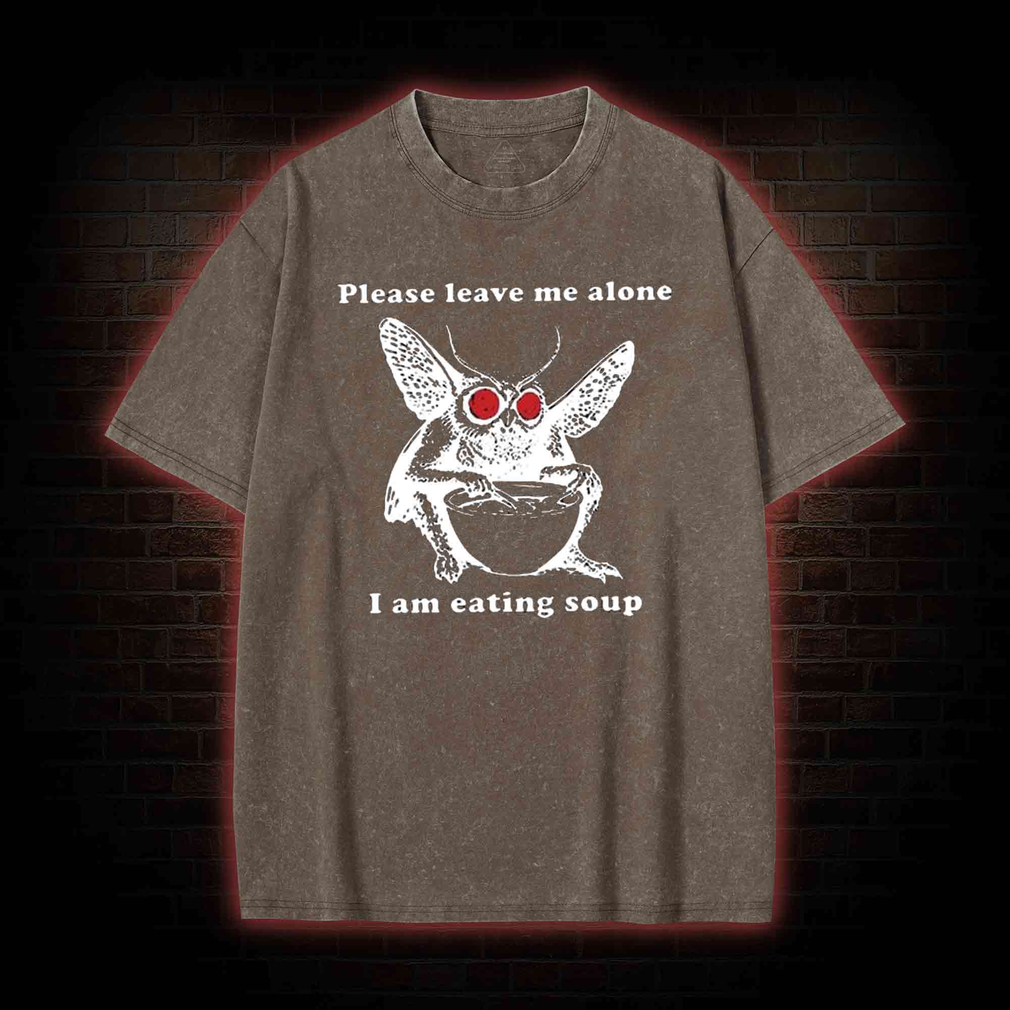 Mothman Eating Soup Washed T-shirt