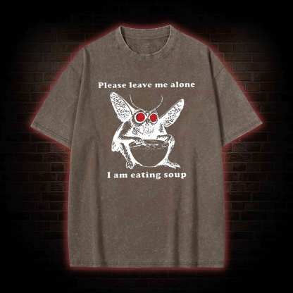 Mothman Eating Soup Washed T-shirt
