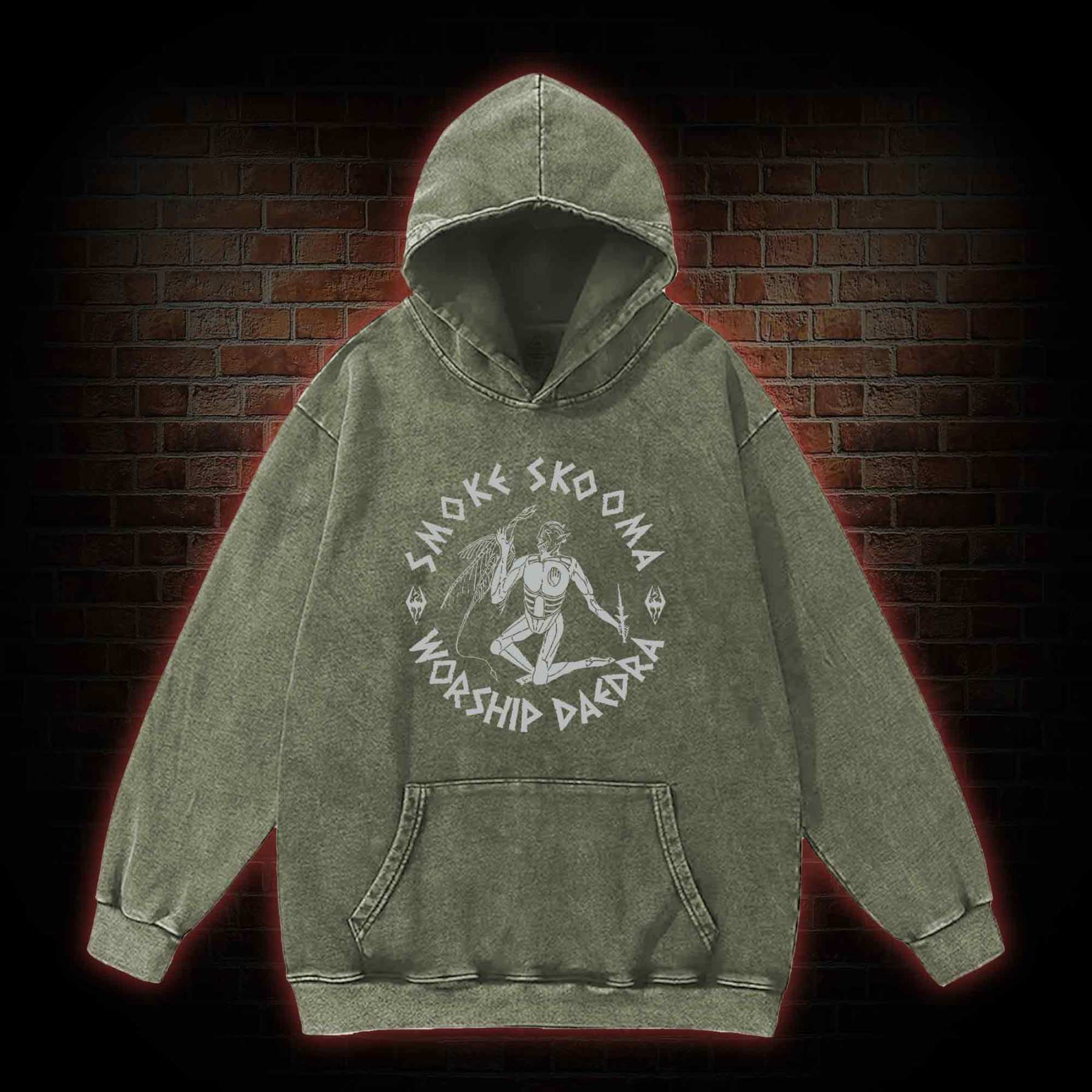 Smoke Skooma Worship Daedra Washed Hoodie