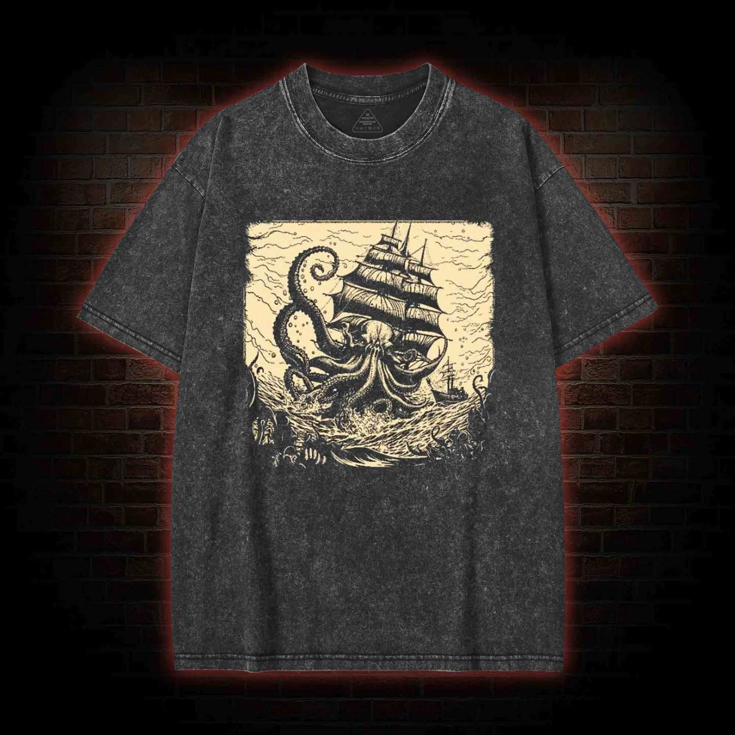 Kraken at Sea Washed T-shirt