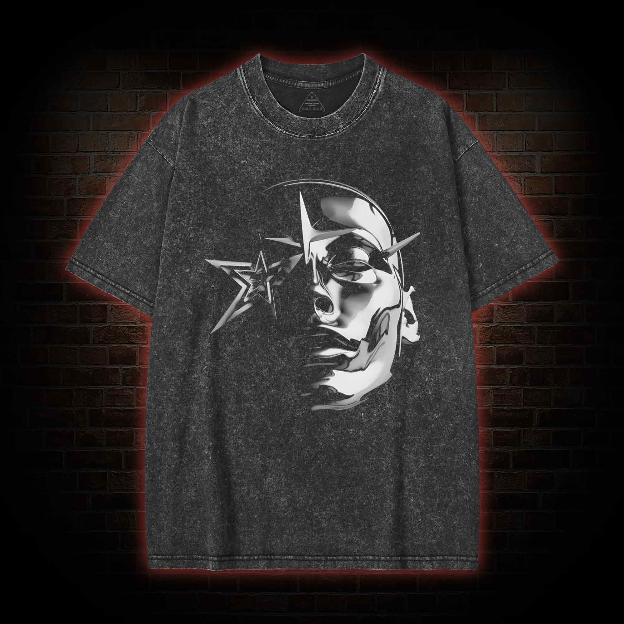 Futuristic Mask Washed T-shirt