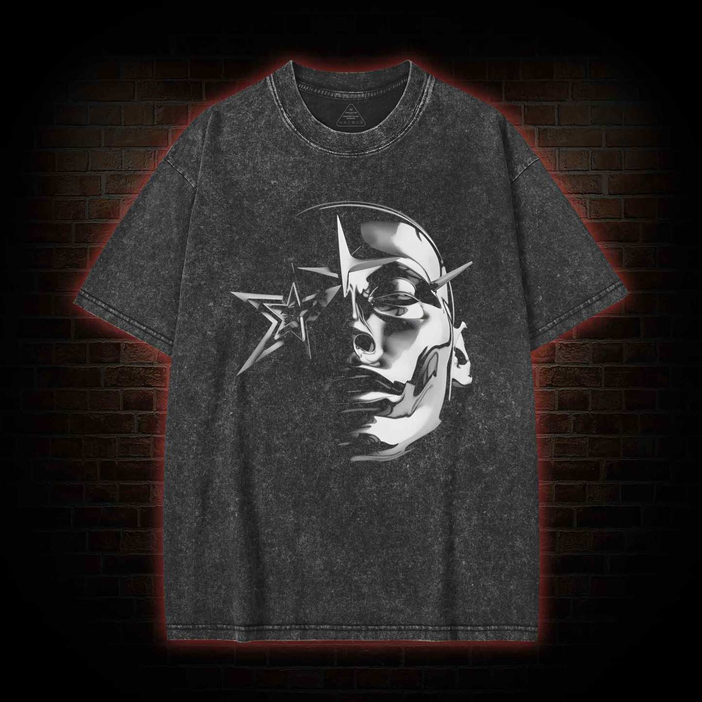 Futuristic Mask Washed T-shirt