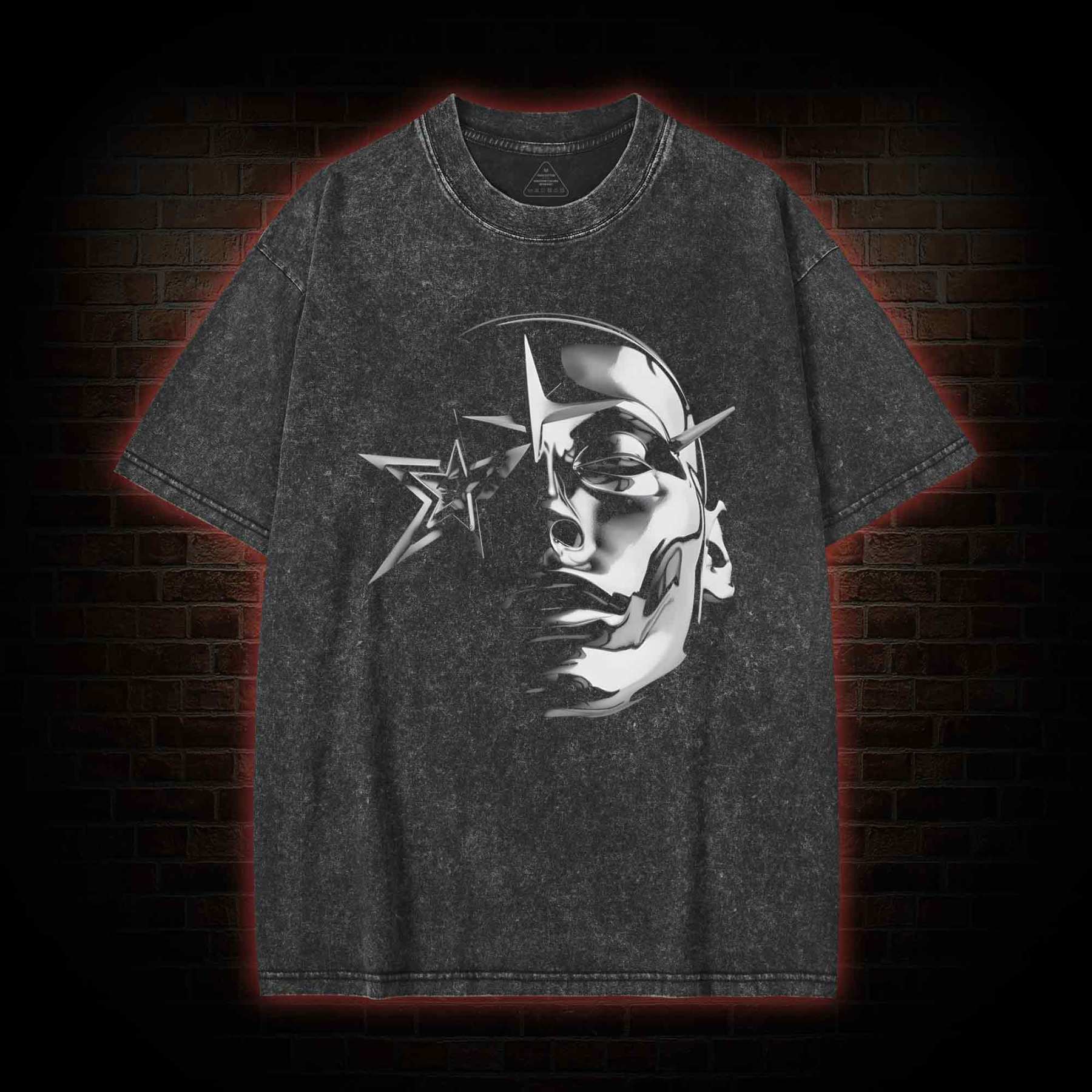 Futuristic Mask Washed T-shirt