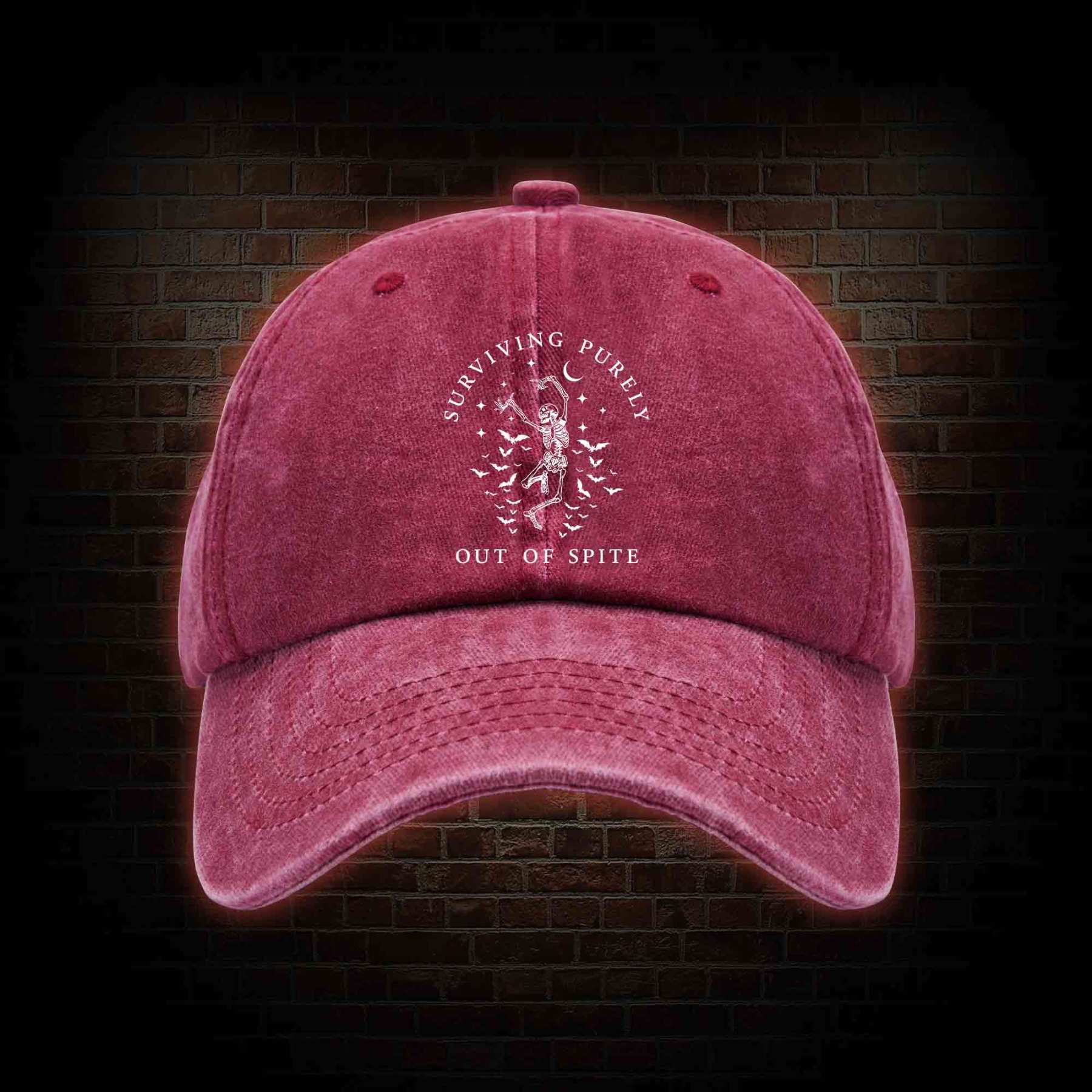 Surviving Purely Out Of Spite Washed Vintage Baseball Cap