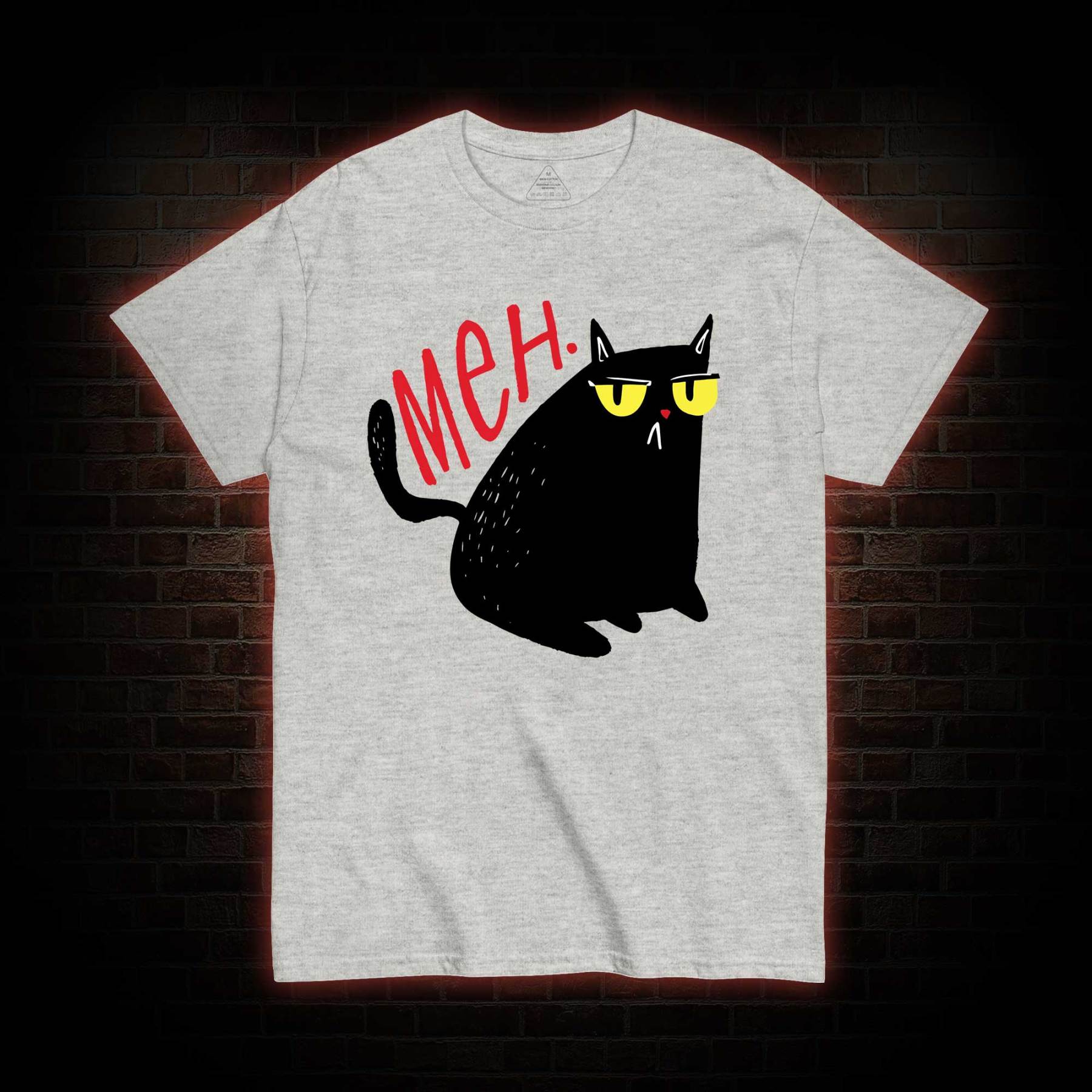 Meh Black Cat T-Shirt