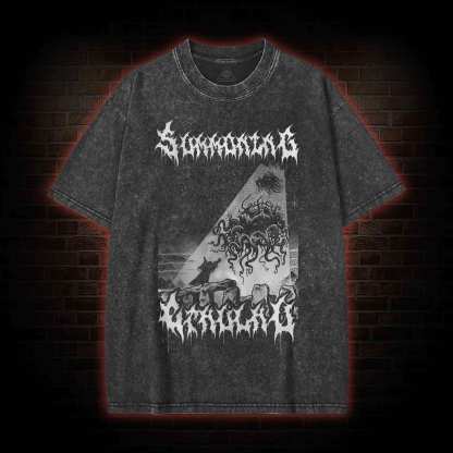 Summoning Cthulhu Washed T-shirt