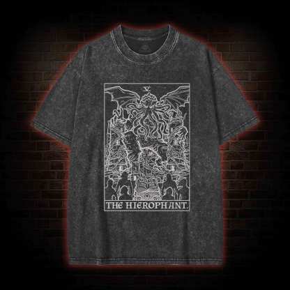 The Hierophant Tarot Card Washed T-shirt