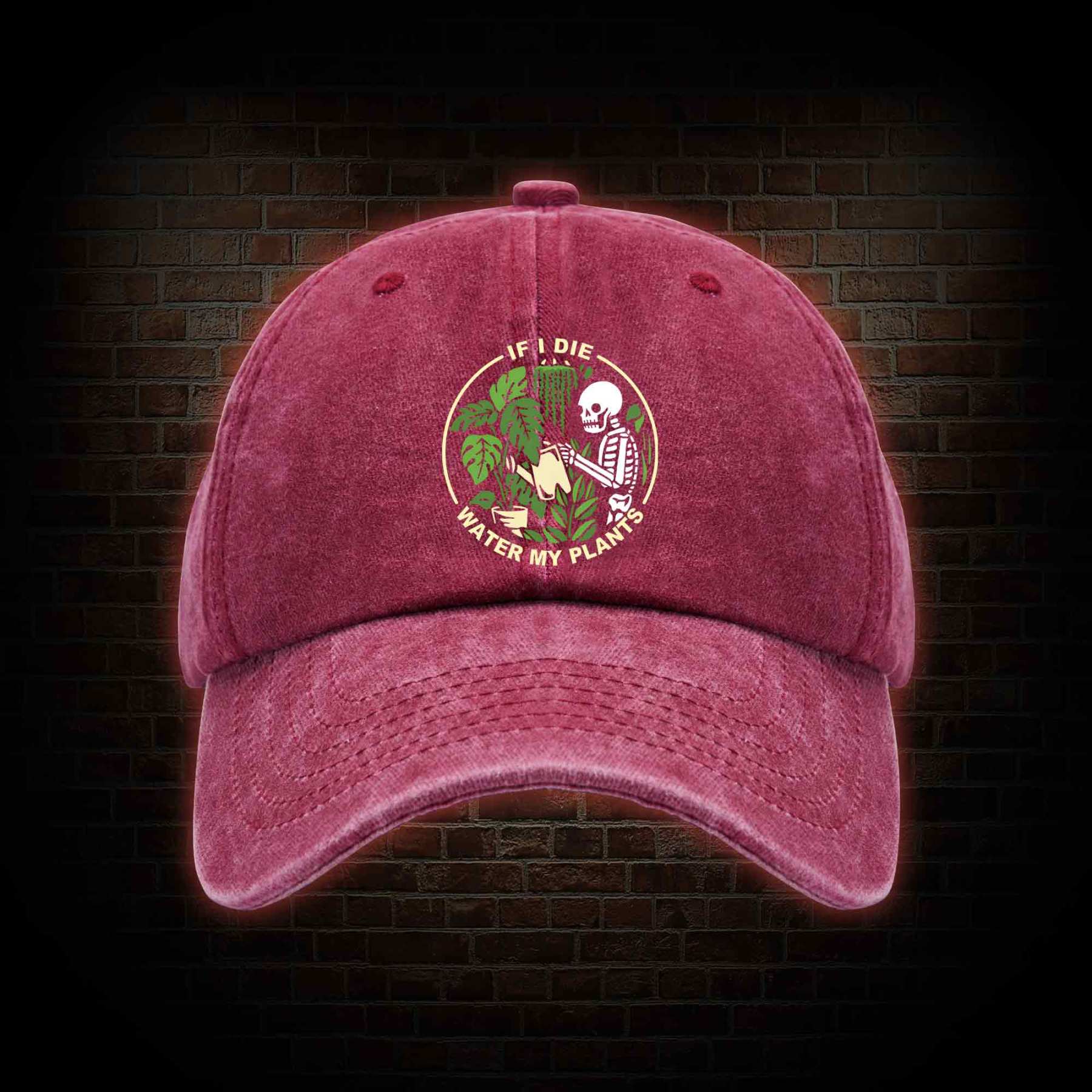 If I Die Water My Plants Washed Vintage Baseball Cap