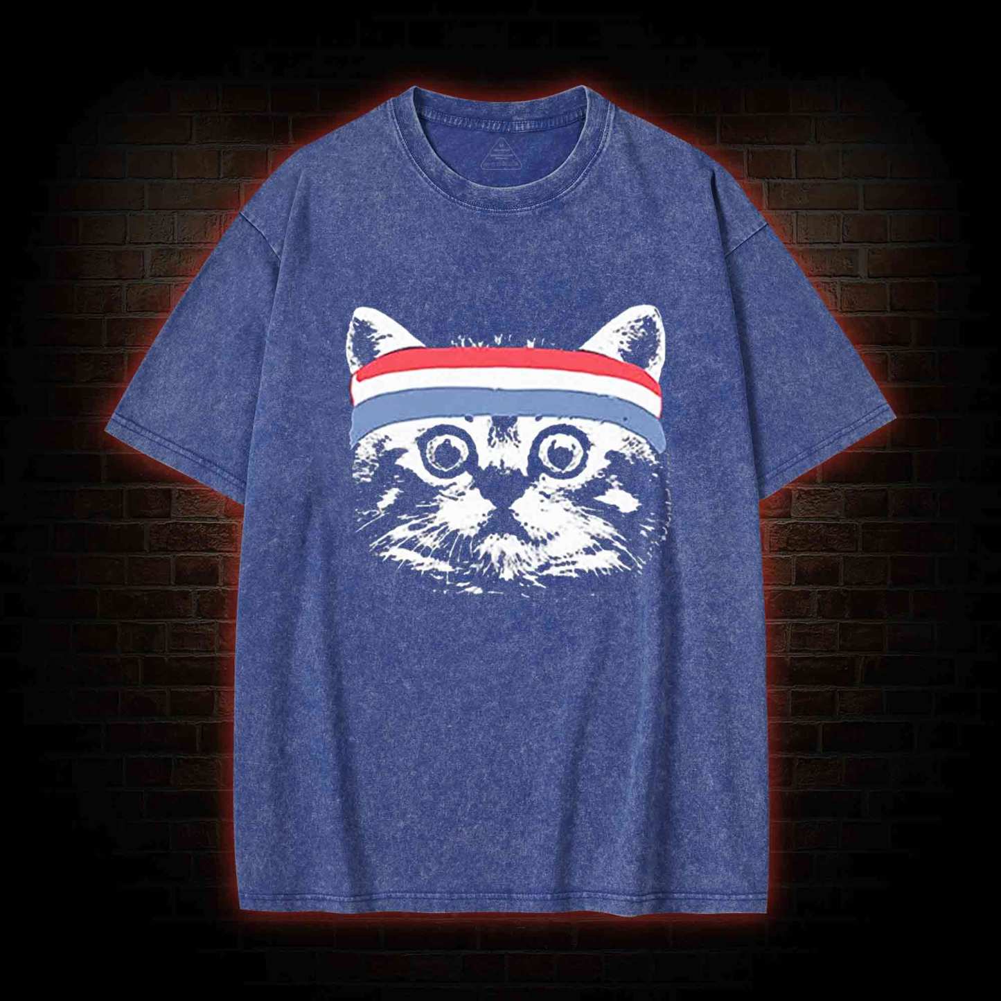 Cat Headband Washed T-shirt