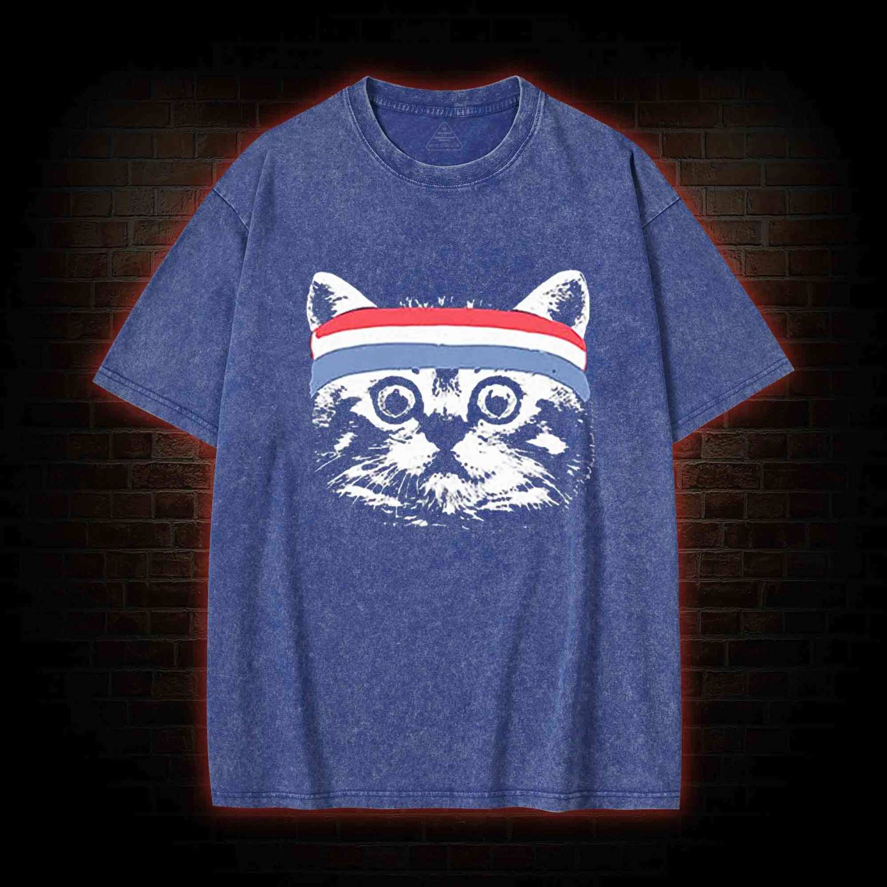 Cat Headband Washed T-shirt