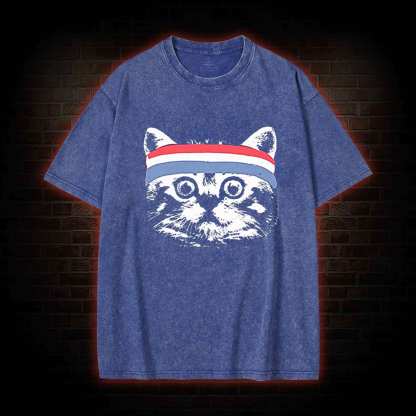Cat Headband Washed T-shirt