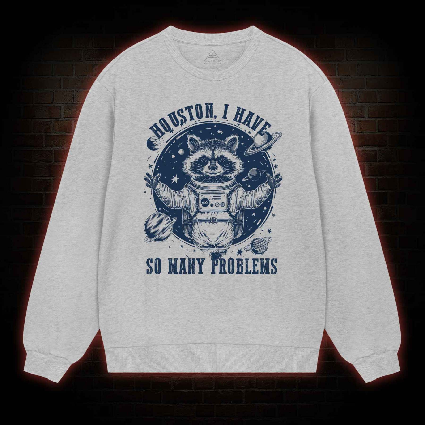 Houston I Have So Many Problems Raccoon Sweatshirt