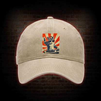 Dj Cat Washed Vintage Baseball Cap
