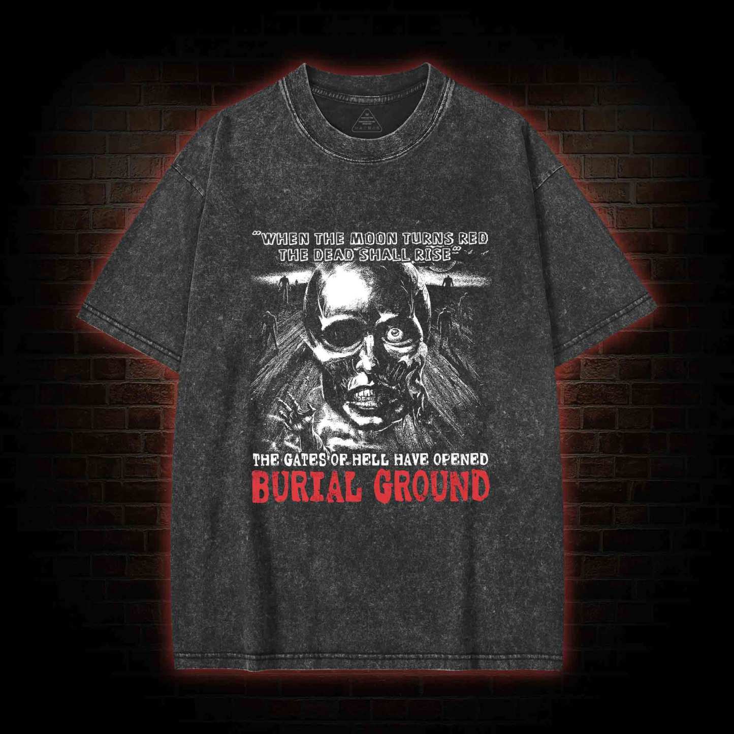 Moon Turns Red The Dead Shall Rise Washed T-shirt