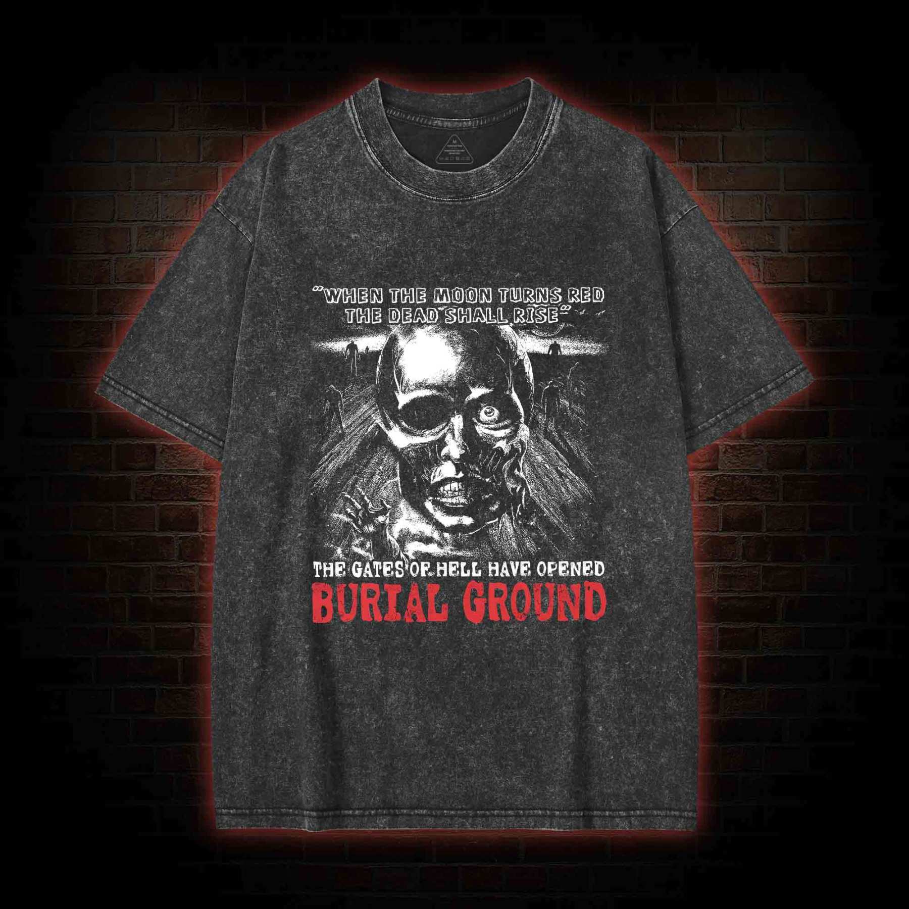 Moon Turns Red The Dead Shall Rise Washed T-shirt