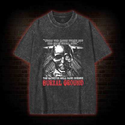 Moon Turns Red The Dead Shall Rise Washed T-shirt