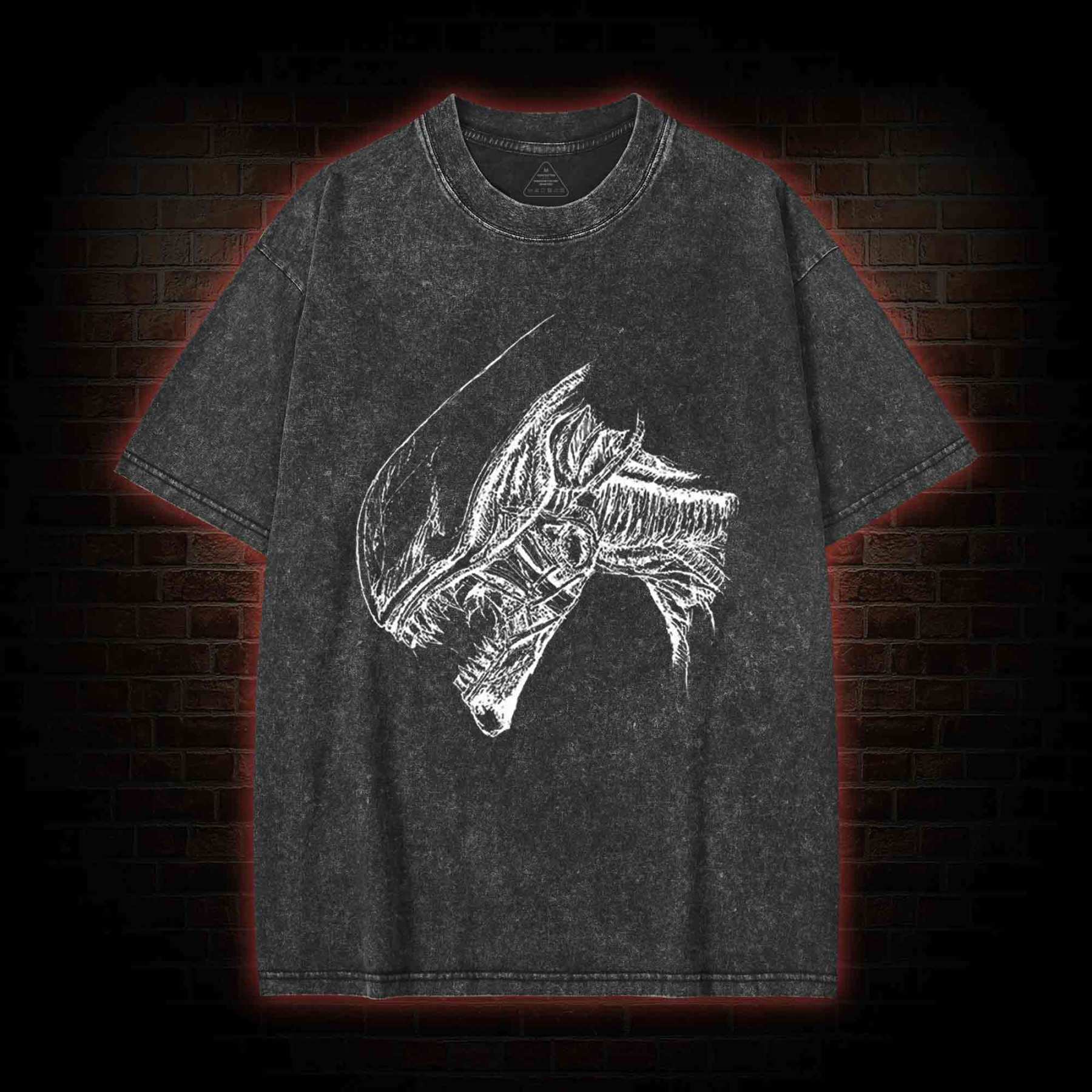 Aliens Head Washed T-shirt