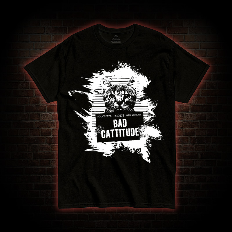 Mugshot Cat Fun Vintage T-Shirt