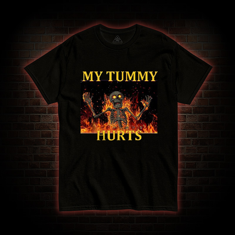 Skeleton Tummy Hurts T-Shirt