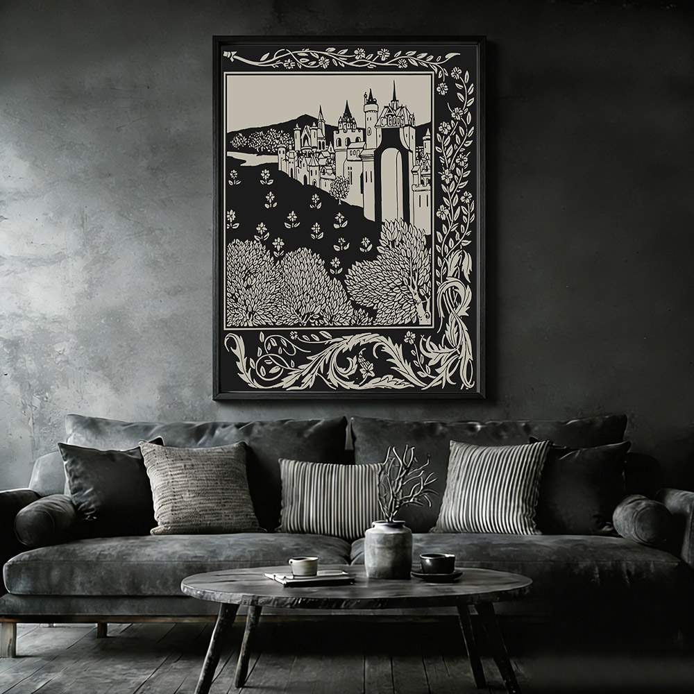 Medieval Castle Framed Canvas Print