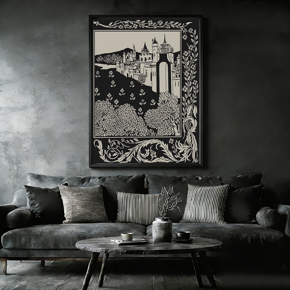 Medieval Castle Framed Canvas Print
