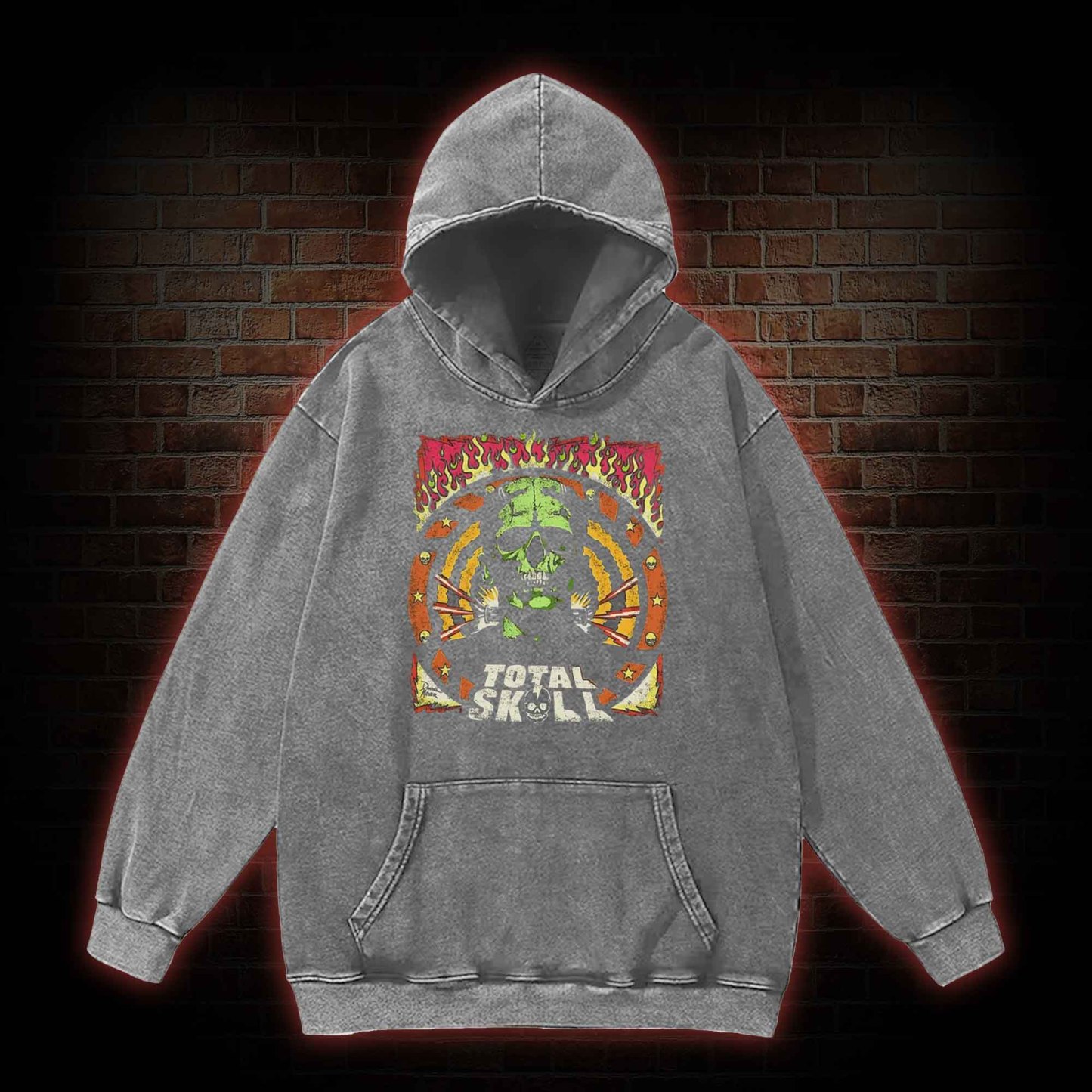 Total Skull Washed Hoodie